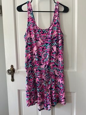 Lilly Pulitzer Pink & Teal Floral Tank Dress